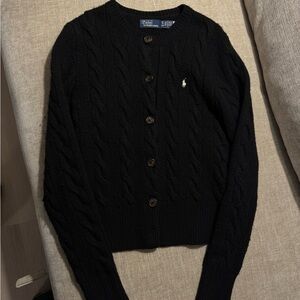 Ralph Lauren Black Cable Knit Sweater